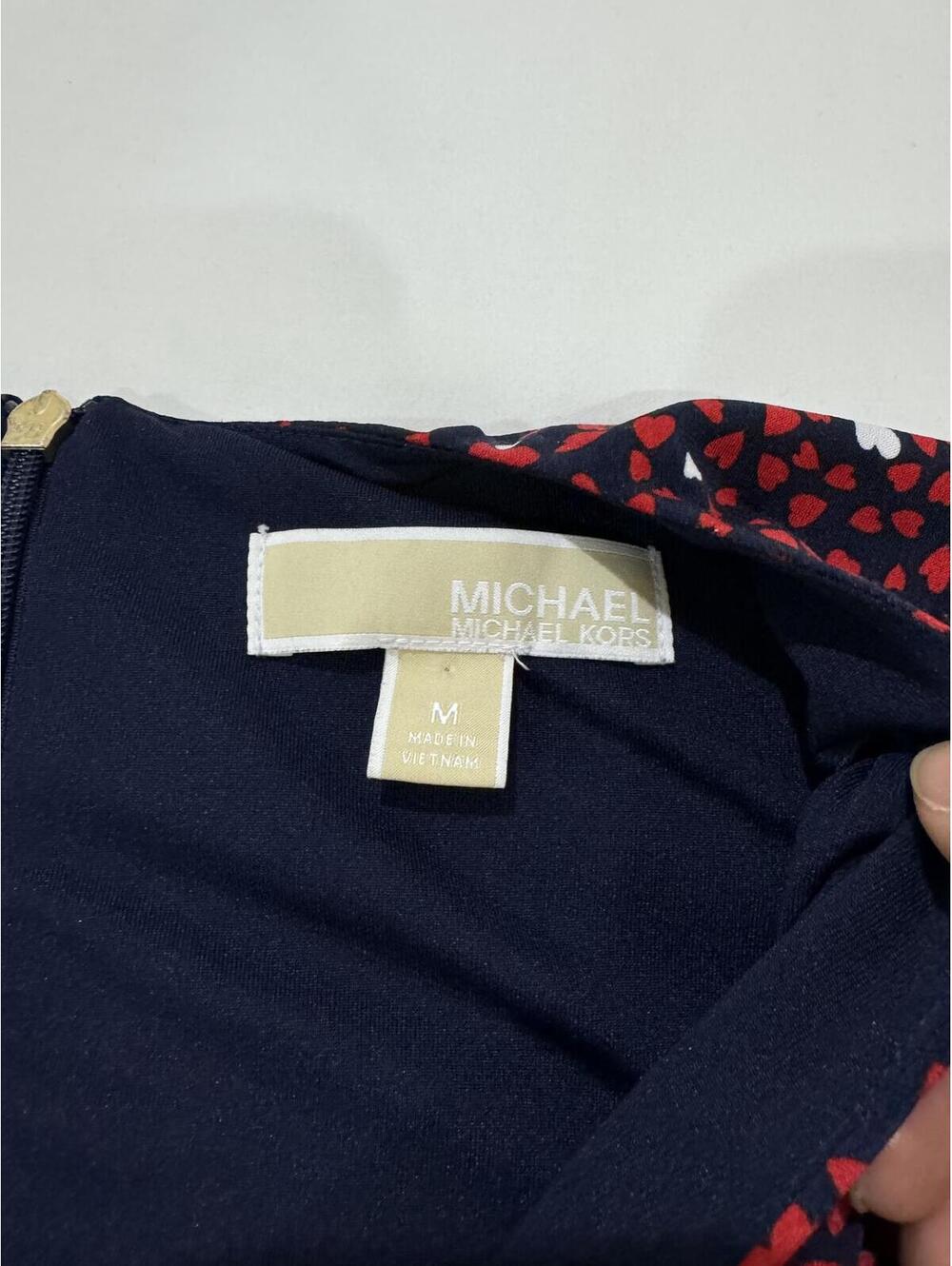 MICHAEL Michael Kors Heart Print Ruched Mini Dress Medium - Picture 6 of 9